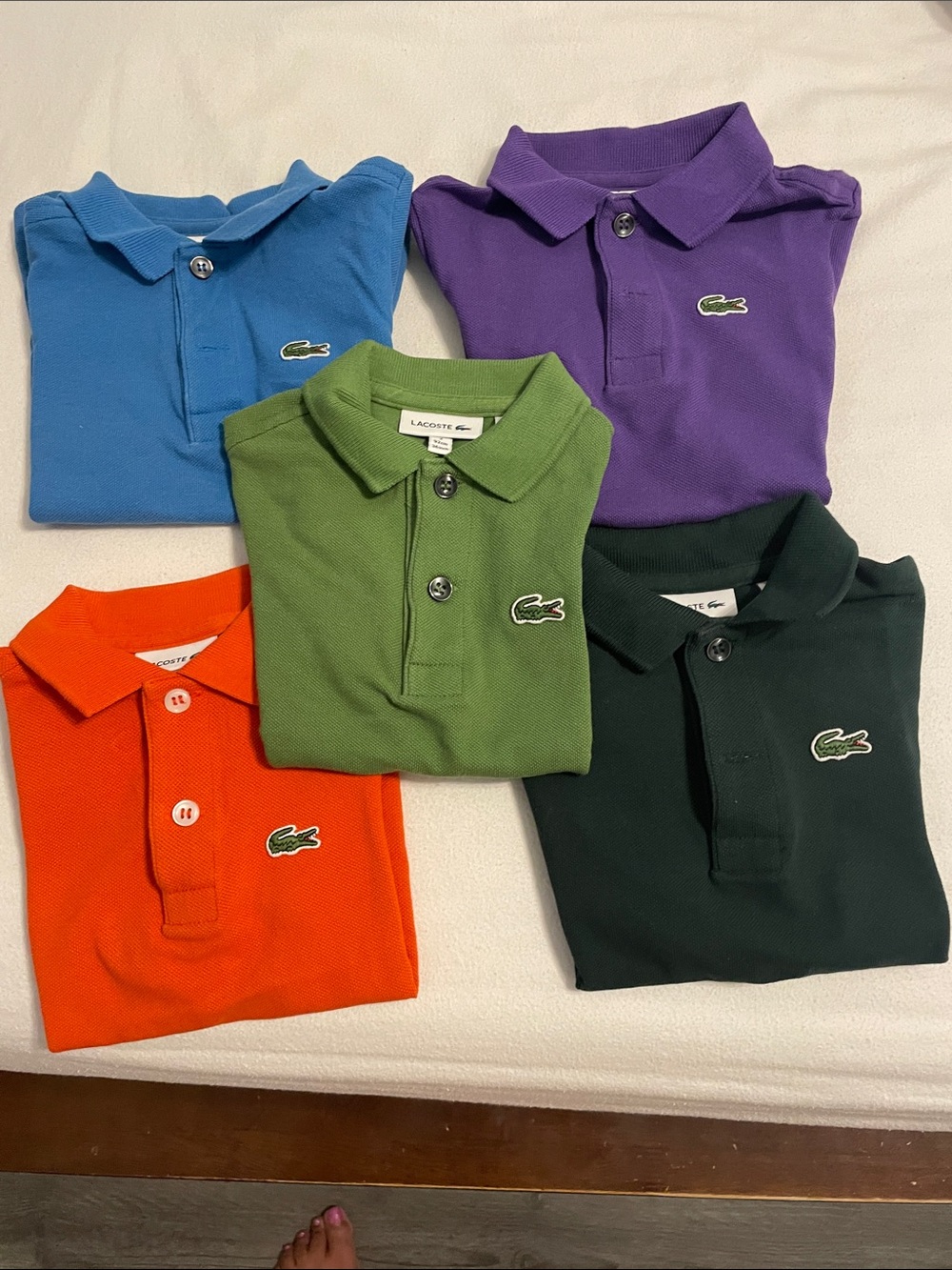 Lacoste Kids Polo Pack - Blue, Purple, Green, Orange, Dark Green